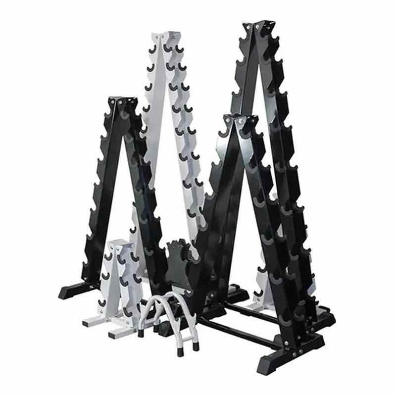 Commercial A frame vertical dumbbell rack with heavy steel frame for space saving gym storage