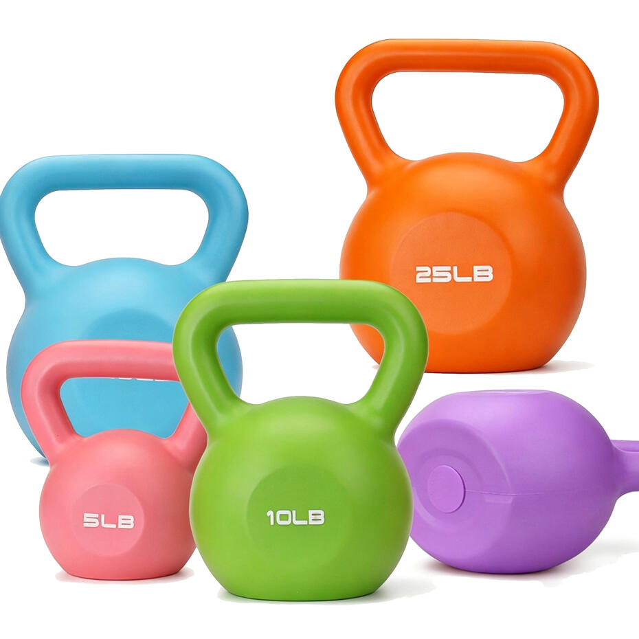 Wholesale, factory direct supply, solid concrete kettle bell set for home fitness workout, eco concrete fitness kettlebells, 5lb-30lb eco-friendly home gym strength training weights