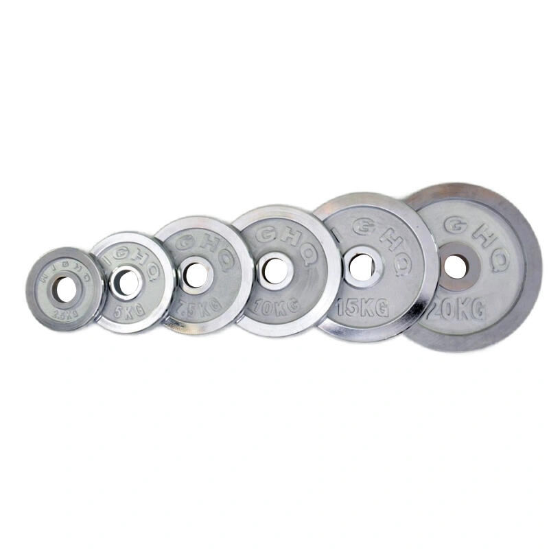 Chrome plated cast iron weight plates set, polished standard barbell plates for home gym strength training, wholesale, factory direct supply