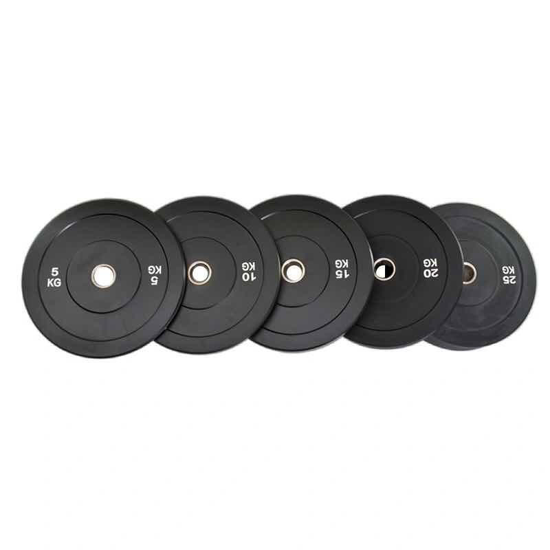 Black competition bumper plates with steel hub and high density rubber for Olympic weightlifting wholesale
