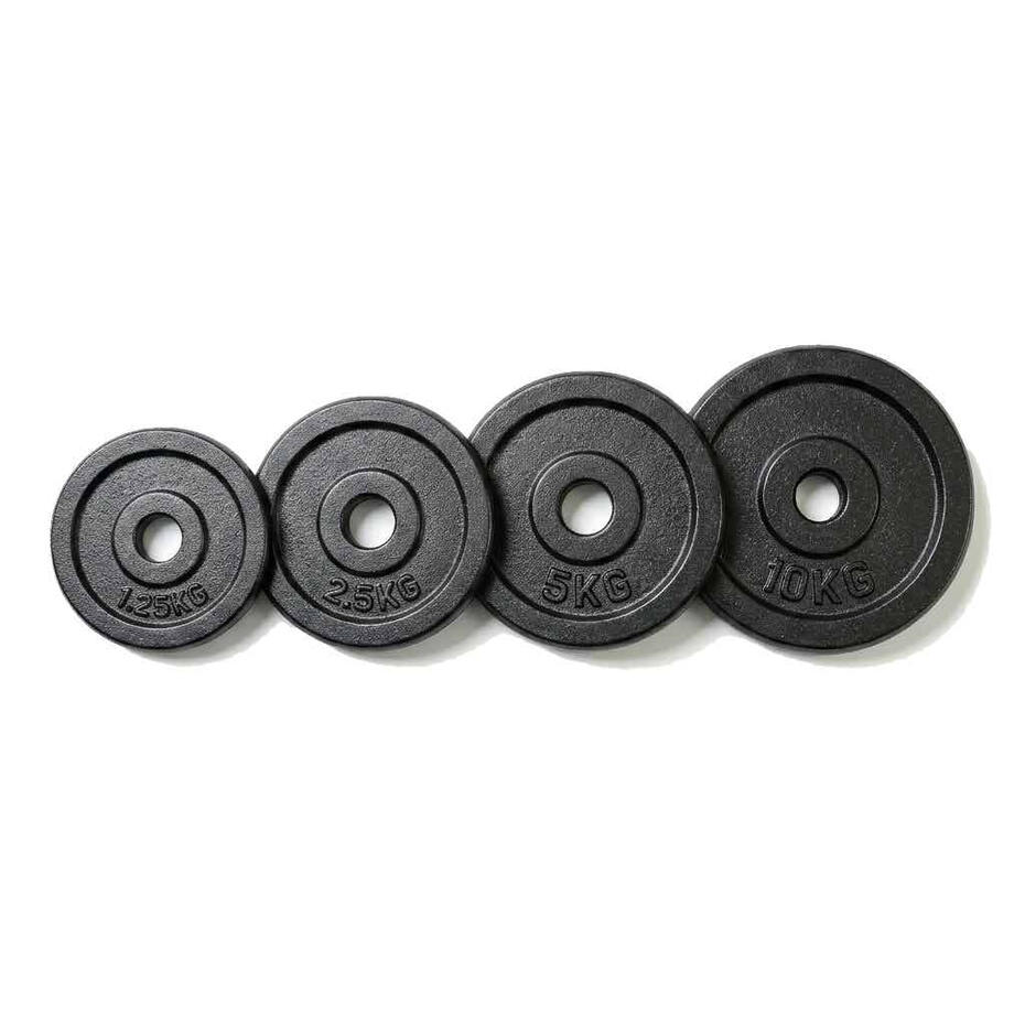 Small black cast iron weight plates for dumbbell handles and adjustable barbell sets wholesale