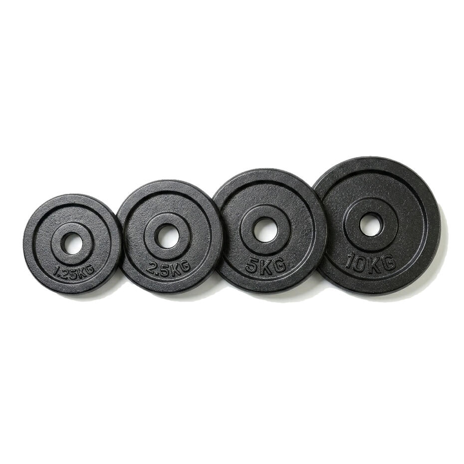 Hammertone Cast Iron Plate, Enamel-Coated Plates, Baking varnished cast iron weight plates set, 1.5/2.5/5/10kg standard barbell plates for home gym strength training, Wholesale baking varnished cast iron weight plates, standard barbell weight plates, facto