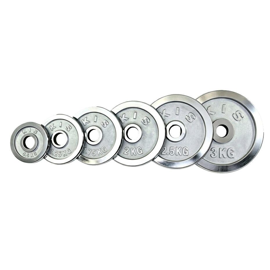 Chromed Iron Plate, polished chrome, chrome plated double-grip cast iron weight plates set, wholesale, factory direct supply, home fitness equipment, solid cast iron standard barbell plates