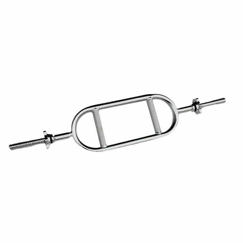Hollow chrome triceps hammer curl bar with spinlock collars for home strength training
