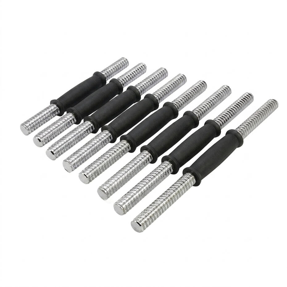 black rubber dumbbell bars set, 30cm-44cm multi-size non-slip grip weight lifting bars for home gym strength training, Wholesale rubber spinlock dumbbell bars, multi-size non-slip weight lifting fitness bars, factory direct supply