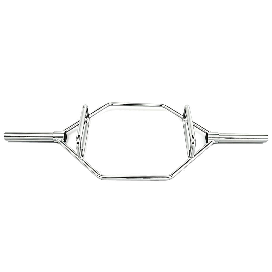 50mm chrome Olympic hex trap bar, heavy duty deadlift weight bar for home and commercial gym strength training, Wholesale 50mm Olympic hex trap bar, heavy duty chrome deadlift bar for gym fitness equipment, factory direct supply