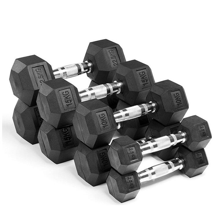 hex rubber dumbbell, cast iron core, factory wholesale, dumbbell, kettlebells