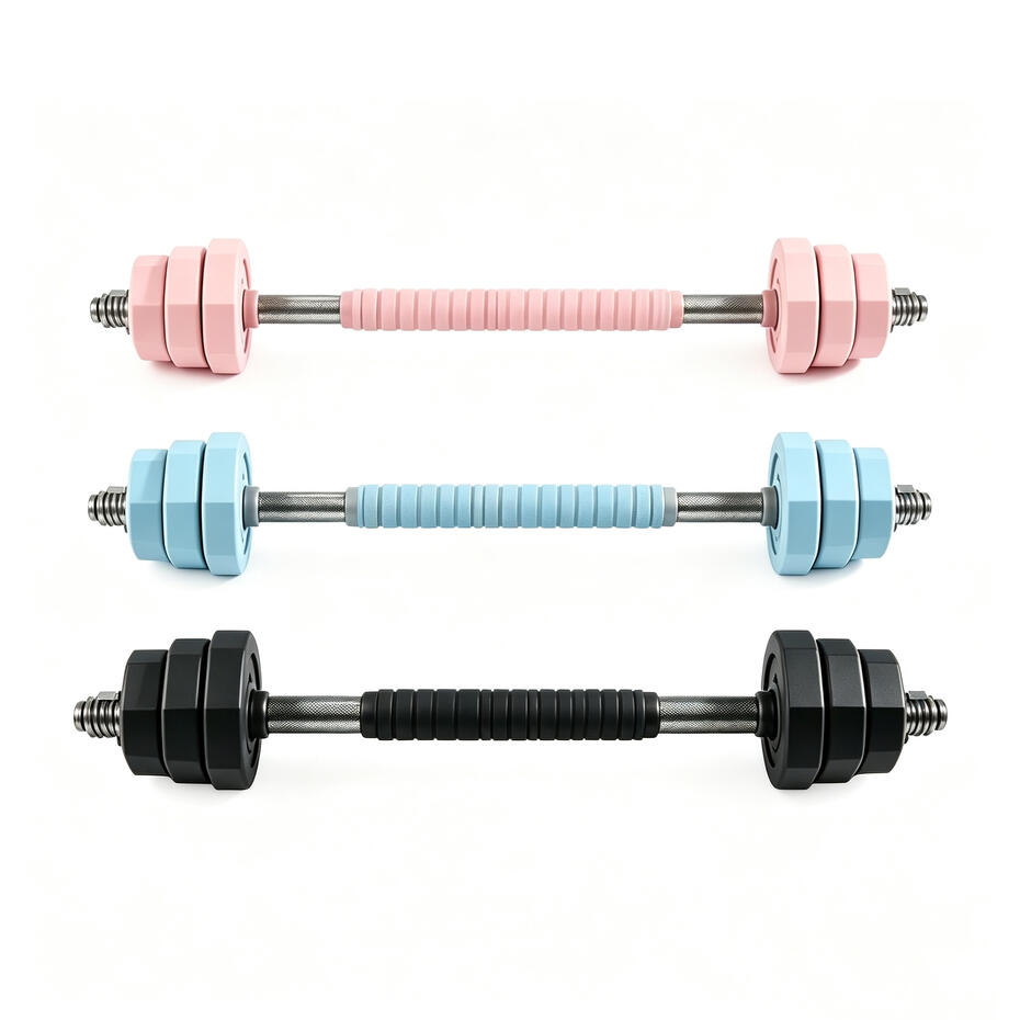 eco-friendly cement adjustable dumbbell set, anti-roll multi-weight home gym strength training weights, 2-in-1 adjustable dumbbell barbell set, wholesale, factory direct supply, home fitness equipment
