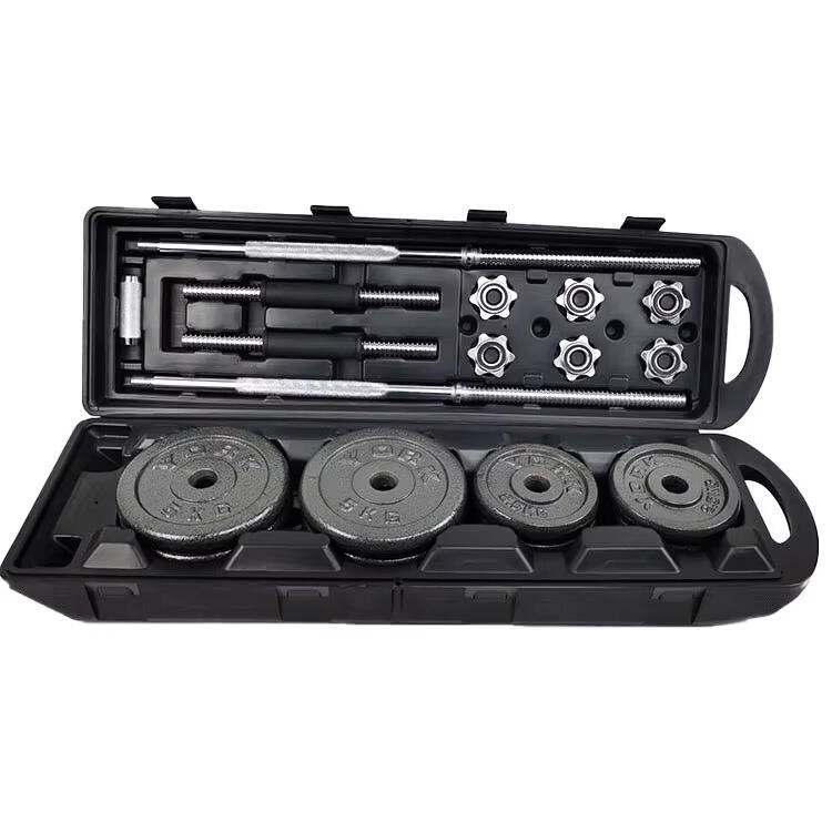 home gym strength training weight kit, with carrying case / storage box, adjustable home workout fitness equipment, wholesale, factory direct supply, baking varnish barbell set