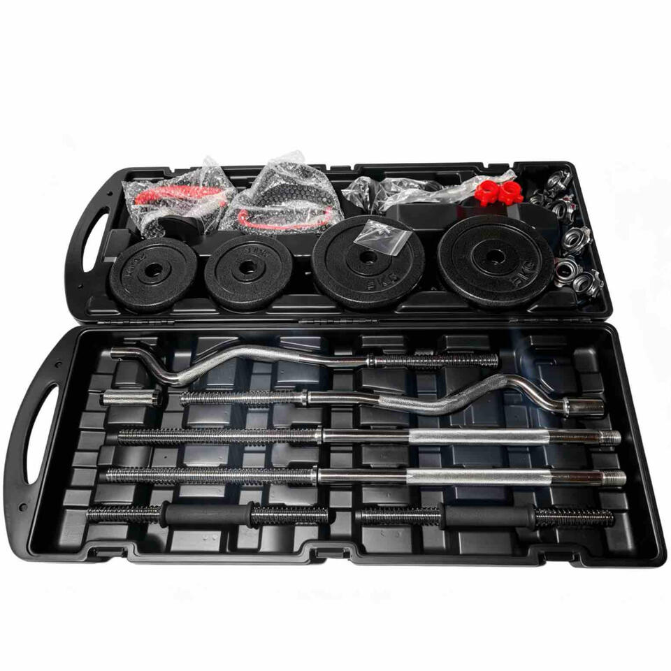 Featured adjustable cast iron dumbbell set in heavy duty carrying case direct from China factory