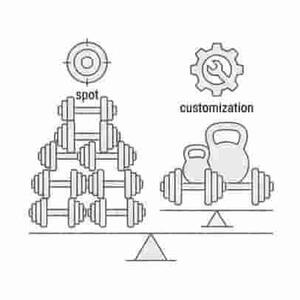 Bulk spot wholesale and flexible small batch custom order icon